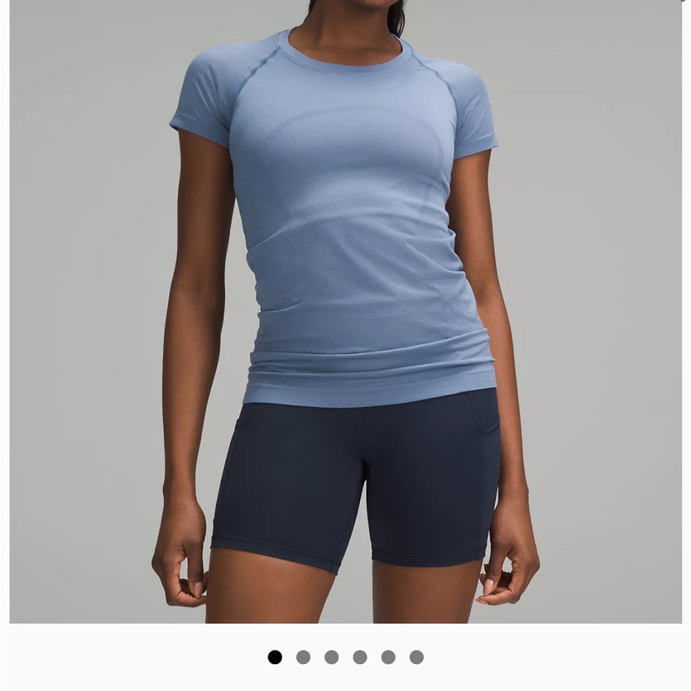 Lululemon dark blue Swiftly Tech Short-Sleeve Shirt Hip Length